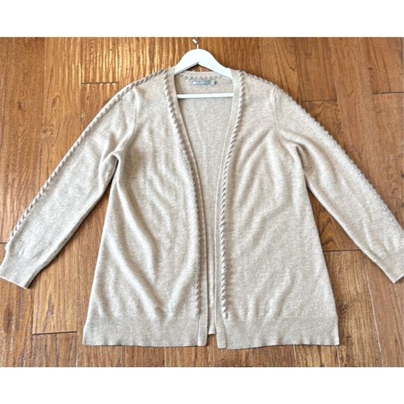 In Cashmere tan 100% cashmere stitch detail cardigan Large - Picture 8 of 8